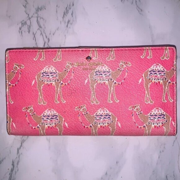 Kate Spade camel 🐪 pink wallet. Great condition. - Picture 2 of 7